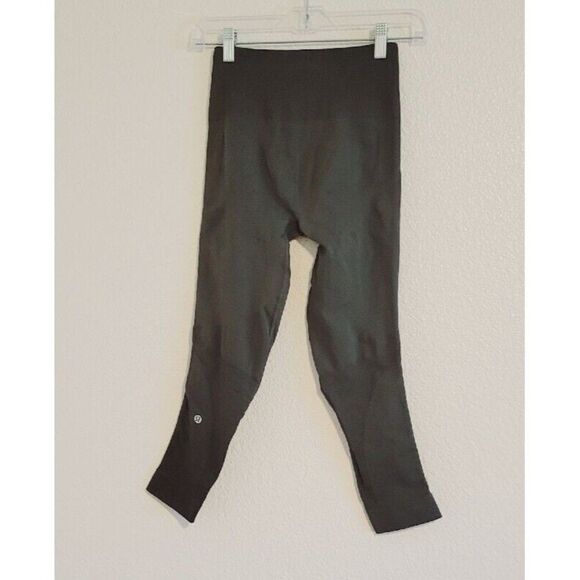 Lululemon High Waist Seamless Army Green  Legging Women's Size 2 - Picture 5 of 9